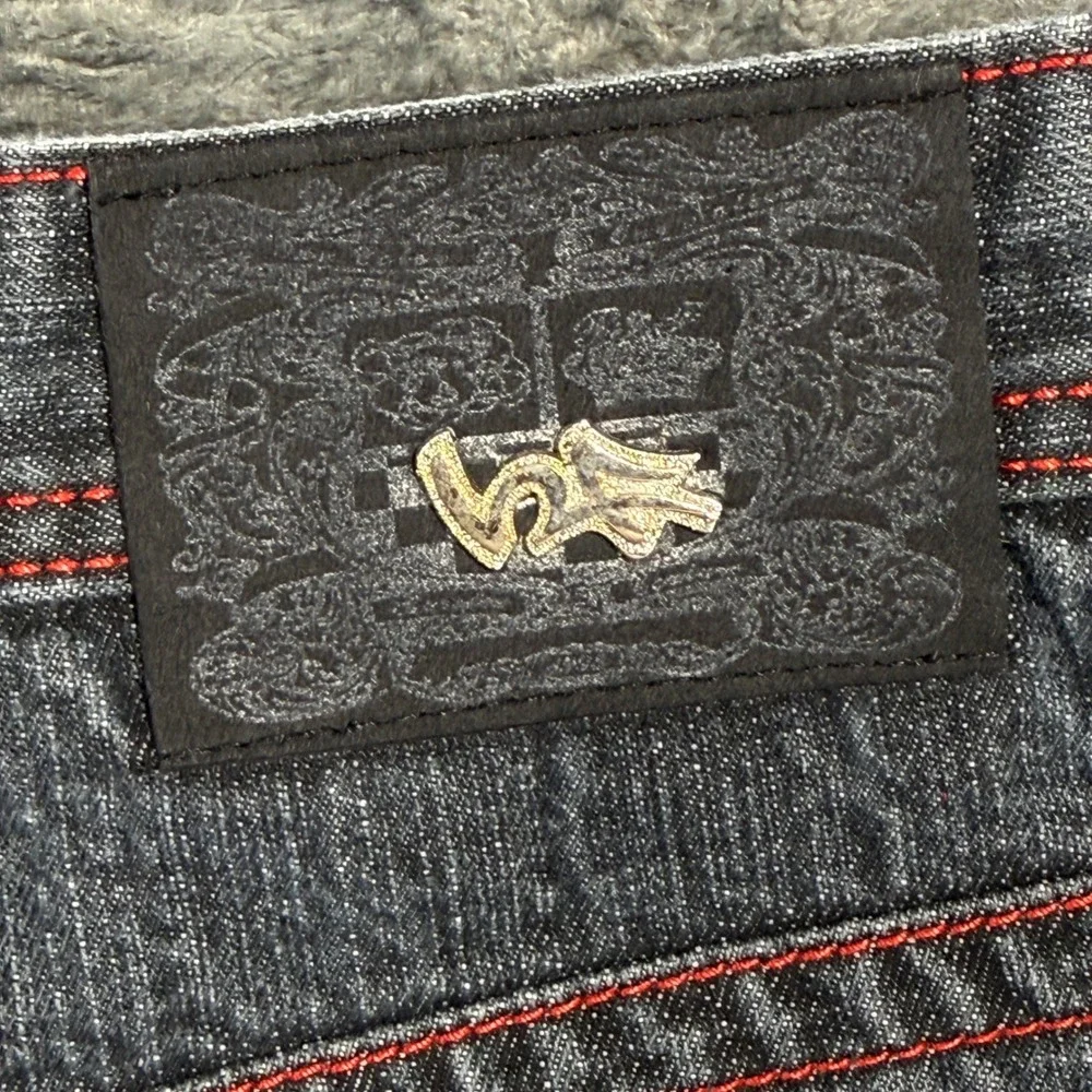 OCON‎ One Color One Nation Mens 34x32 Jeans Red Contrast Stitch Y2K Streetwear